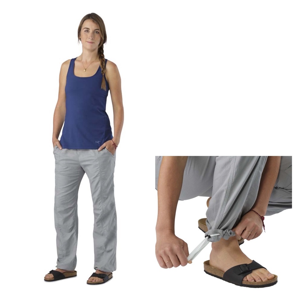 Arctetyx Linen Cotton Roxen Pants Grey Outdoor Joggers Sz 4